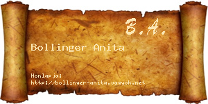 Bollinger Anita névjegykártya